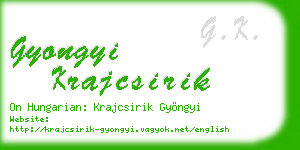 gyongyi krajcsirik business card